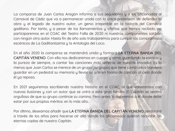 Comunicado Comparsa JC